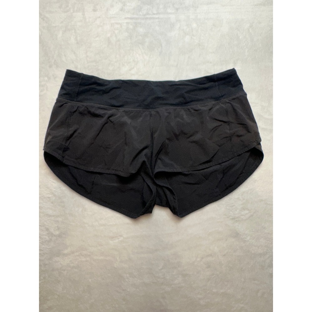 Lululemon Speed Up Low Rise Lined Short 2.5 Black Running Athletic Size 8 - 151
